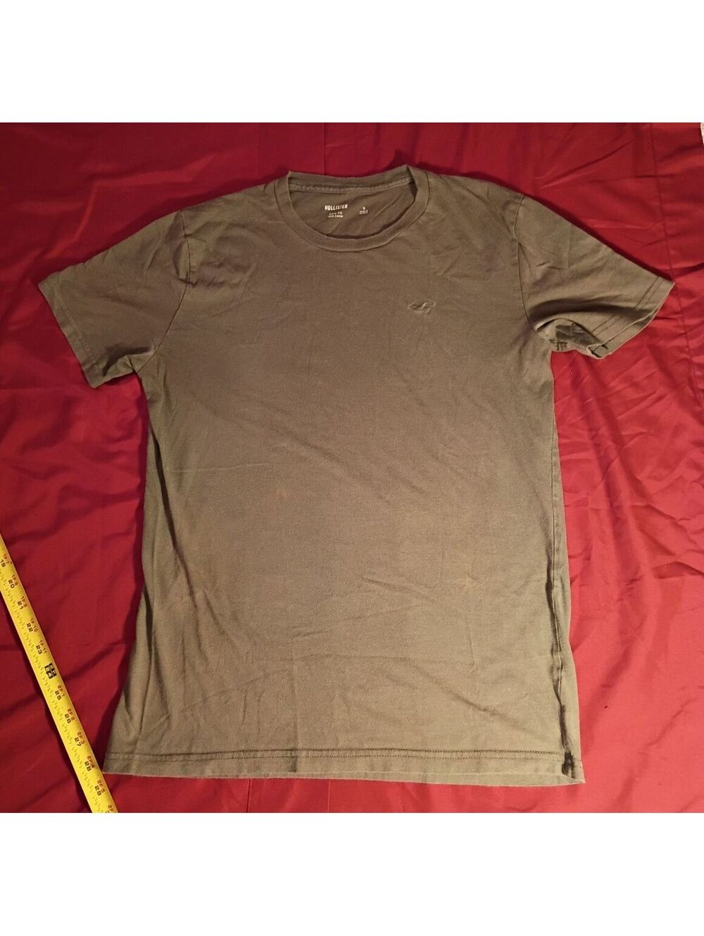 Hollister Core Fit Olive Green 100% Cotton T-Shirt Size Small
